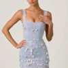 Μίνι φόρεμα Briar με διακοσμητικά απλικέ σε γαλάζιο χρώμα Μίνι φόρεμα Briar με διακοσμητικά απλικέ σε γαλάζιο χρώμα