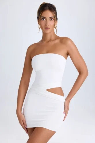 Μίνι φόρεμα Damia Cut-Out Bandeau σε λευκό