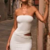 Μίνι φόρεμα Damia Cut-Out Bandeau σε λευκό Μίνι φόρεμα Damia Cut-Out Bandeau σε λευκό