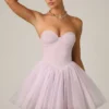 Μίνι Φορέμα Dottie Tulle Corset σε λιλά