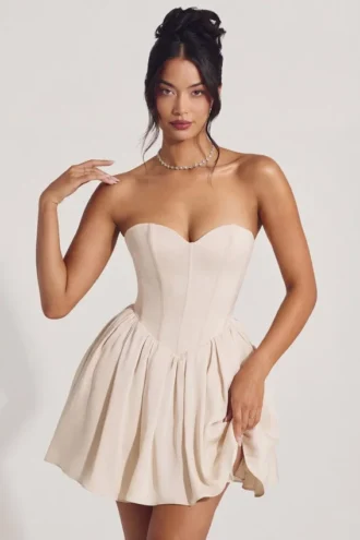 Μίνι φόρεμα Emeline Corset Tulle σε χρώμα ιβουάρ