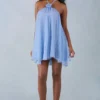 Μίνι φόρεμα Evania με λαιμόκοψη και μπλούζα babydoll σε μπλε πουά Μίνι φόρεμα Evania με λαιμόκοψη και μπλούζα babydoll σε μπλε πουά