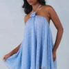 Μίνι φόρεμα Evania με λαιμόκοψη και μπλούζα babydoll σε μπλε πουά Μίνι φόρεμα Evania με λαιμόκοψη και μπλούζα babydoll σε μπλε πουά