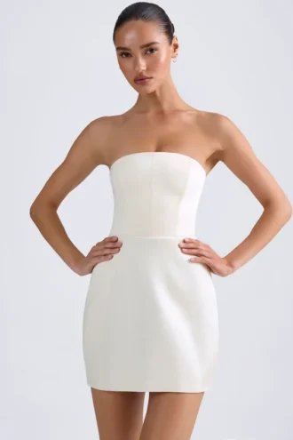 Μίνι φόρεμα Haisley Bandeau Structured Tulip σε χρώμα ιβουάρ