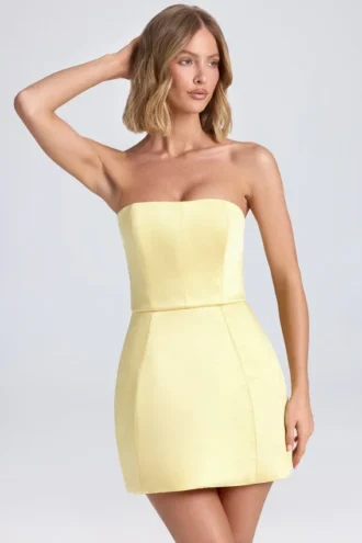 Μίνι φόρεμα Haisley Bandeau Structured Tulip σε χρώμα Lemon Sherbet