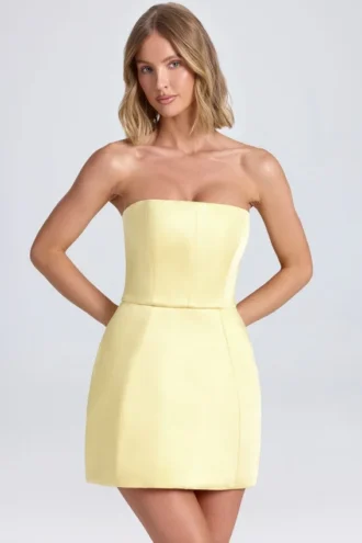 Μίνι φόρεμα Haisley Bandeau Structured Tulip σε χρώμα Lemon Sherbet