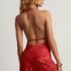 Μίνι φόρεμα Halia Devoré Cowl A-Line σε χρώμα Chilli Red Μίνι φόρεμα Halia Devoré Cowl A-Line σε χρώμα Chilli Red
