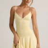 Μίνι φόρεμα Kelbie Modal Ruched A-Line σε κίτρινο χρώμα Buttercream