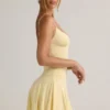 Μίνι φόρεμα Kelbie Modal Ruched A-Line σε κίτρινο χρώμα Buttercream