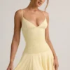 Μίνι φόρεμα Kelbie Modal Ruched A-Line σε κίτρινο χρώμα Buttercream
