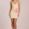 Μίνι φόρεμα Marielle από σιφόν με κίτρινο floral print Μίνι φόρεμα Marielle από σιφόν με κίτρινο floral print
