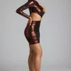 Μίνι φόρεμα Nasira Cut Out Metallic Jersey σε χρώμα χαλκού-μπρούντζου Μίνι φόρεμα Nasira Cut Out Metallic Jersey σε χρώμα χαλκού-μπρούντζου
