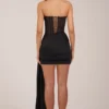 Μίνι φόρεμα Norah Bandeau Lace-Up Corset σε μαύρο χρώμα Μίνι φόρεμα Norah Bandeau Lace-Up Corset σε μαύρο χρώμα