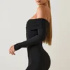 Μίνι φόρεμα Oriana Modal με ανοιχτούς ώμους σε μαύρο χρώμα Μίνι φόρεμα Oriana Modal με ανοιχτούς ώμους σε μαύρο χρώμα