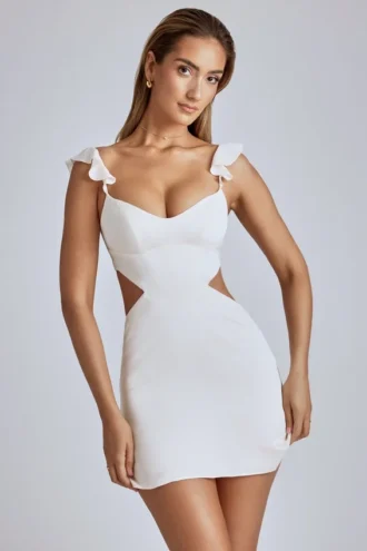 Μίνι φόρεμα Rialta Cut Out Satin σε χρώμα ιβουάρ