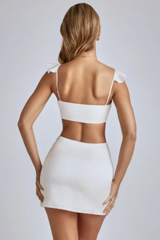 Μίνι φόρεμα Rialta Cut Out Satin σε χρώμα ιβουάρ