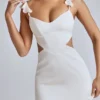 Μίνι φόρεμα Rialta Cut Out Satin σε χρώμα ιβουάρ
