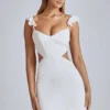 Μίνι φόρεμα Rialta Cut Out Satin σε χρώμα ιβουάρ
