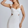 Μίνι φόρεμα Rialta Cut Out Satin σε χρώμα ιβουάρ