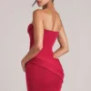 Μίνι φόρεμα Veda Bandeau Bodycon σε χρώμα κερασί Μίνι φόρεμα Veda Bandeau Bodycon σε χρώμα κερασί