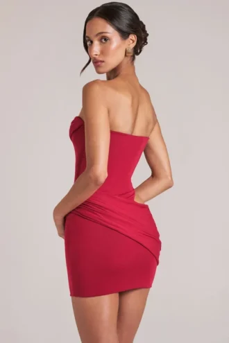 Μίνι φόρεμα Veda Bandeau Bodycon σε χρώμα κερασί