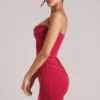 Μίνι φόρεμα Veda Bandeau Bodycon σε χρώμα κερασί Μίνι φόρεμα Veda Bandeau Bodycon σε χρώμα κερασί
