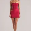 Μίνι φόρεμα Veda Bandeau Bodycon σε χρώμα κερασί Μίνι φόρεμα Veda Bandeau Bodycon σε χρώμα κερασί