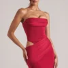 Μίνι φόρεμα Veda Bandeau Bodycon σε χρώμα κερασί Μίνι φόρεμα Veda Bandeau Bodycon σε χρώμα κερασί
