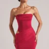Μίνι φόρεμα Veda Bandeau Bodycon σε χρώμα κερασί Μίνι φόρεμα Veda Bandeau Bodycon σε χρώμα κερασί