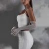 Μίνι φούστα Asra με κορδόνια σε λευκό χρώμα Μίνι φούστα Asra με κορδόνια σε λευκό χρώμα