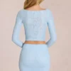 Odelia Lace Plunge Cardigan σε Powder Blue Odelia Lace Plunge Cardigan σε Powder Blue