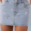 Μίνι φούστα Levara Mid-Rise Denim Micro σε ανοιχτό χρώμα τζιν