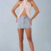 Μίνι φούστα Levara Mid-Rise Denim Micro σε ανοιχτό χρώμα τζιν