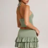 Μίνι φούστα-σορτς Azaria Modal Ruffle με βολάν σε χρώμα Sage Green Μίνι φούστα-σορτς Azaria Modal Ruffle με βολάν σε χρώμα Sage Green