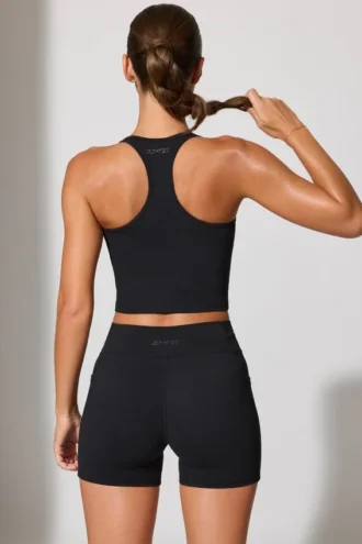 Μίνι σορτς Twist Waist με τσέπες σε μαύρο χρώμα