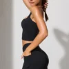 Μίνι σορτς Twist Waist με τσέπες σε μαύρο χρώμα