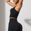 Μίνι σορτς Twist Waist με τσέπες σε μαύρο χρώμα