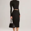 Μίντι φούστα Aven Modal με μεσαίο ύψος μέσης σε μαύρο χρώμα Μίντι φούστα Aven Modal με μεσαίο ύψος μέσης σε μαύρο χρώμα