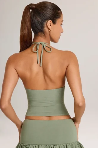 Μπλούζα Aviora Modal με λαιμόκοψη σε χρώμα Sage Green