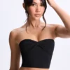 Μπλούζα bandeau Edie Modal Twist-Front σε μαύρο χρώμα Μπλούζα bandeau Edie Modal Twist-Front σε μαύρο χρώμα