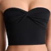 Μπλούζα bandeau Edie Modal Twist-Front σε μαύρο χρώμα Μπλούζα bandeau Edie Modal Twist-Front σε μαύρο χρώμα