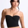 Μπλούζα bandeau Edie Modal Twist-Front σε μαύρο χρώμα Μπλούζα bandeau Edie Modal Twist-Front σε μαύρο χρώμα