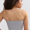 Μπλούζα Bandeau Soft Active με λεπτομέρειες σε αντίθεση, σε γκρι χρώμα