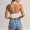 Μπλούζα Drew Modal με λαιμόκοψη halter σε λευκό χρώμα