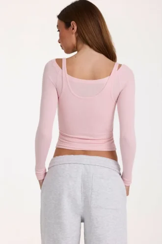 Μπλούζα με στρώσεις από Modal  σε χρώμα Blush Marl