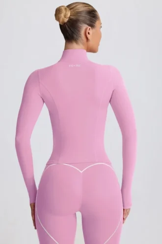 Μπουφάν Soft Active με φερμουάρ σε χρώμα Dusty Pink
