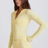 Μπουφάν Soft Active με φερμουάρ σε χρώμα λεμόνι Μπουφάν Soft Active με φερμουάρ σε χρώμα λεμόνι