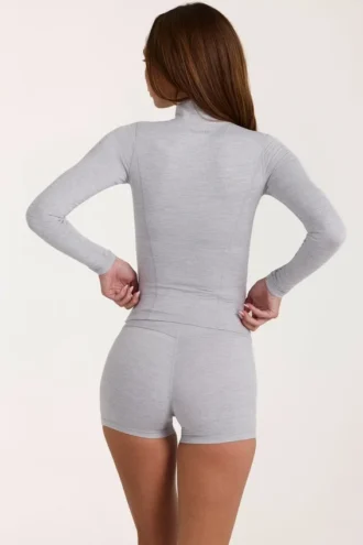 Μπουφάν Soft Active με φερμουάρ σε γκρι μάρλ