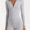 Μπουφάν Soft Active με φερμουάρ σε γκρι μάρλ Μπουφάν Soft Active με φερμουάρ σε γκρι μάρλ