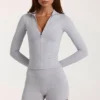 Μπουφάν Soft Active με φερμουάρ σε γκρι μάρλ Μπουφάν Soft Active με φερμουάρ σε γκρι μάρλ